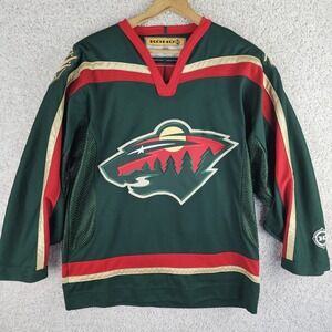 Vintage Koho Minnesota Wild Green Jersey Sz Medium Air Knit Stitched Y2K Canada